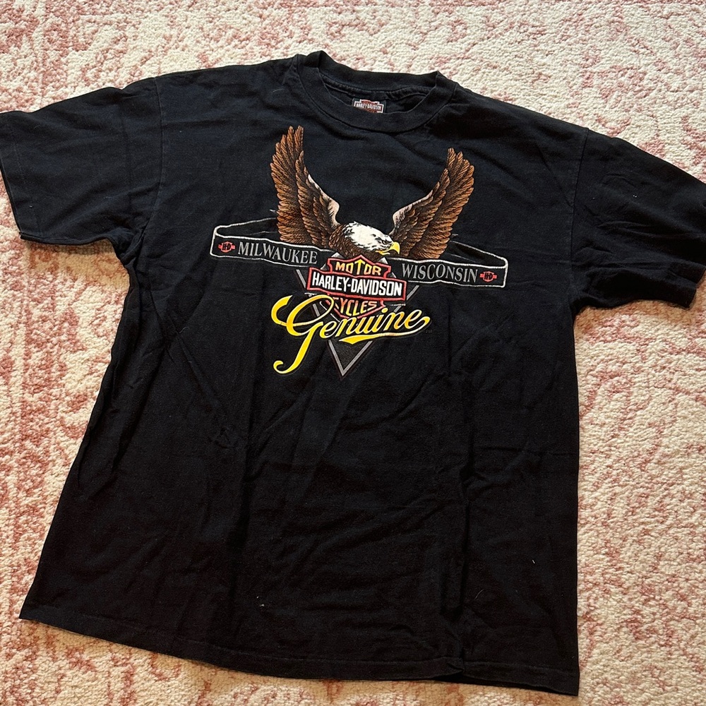 Harley-Davidson Black Tee with Eagle Graphic